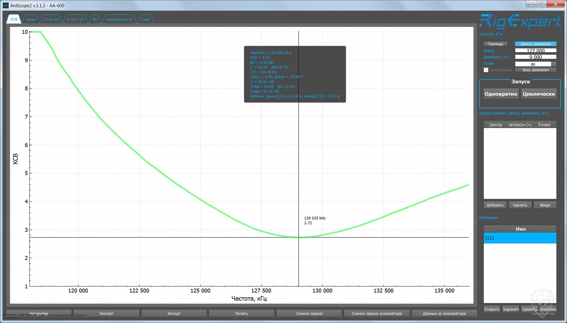 ������ ��� ������� Comet AB-35HS � ��������� 118-136 ���