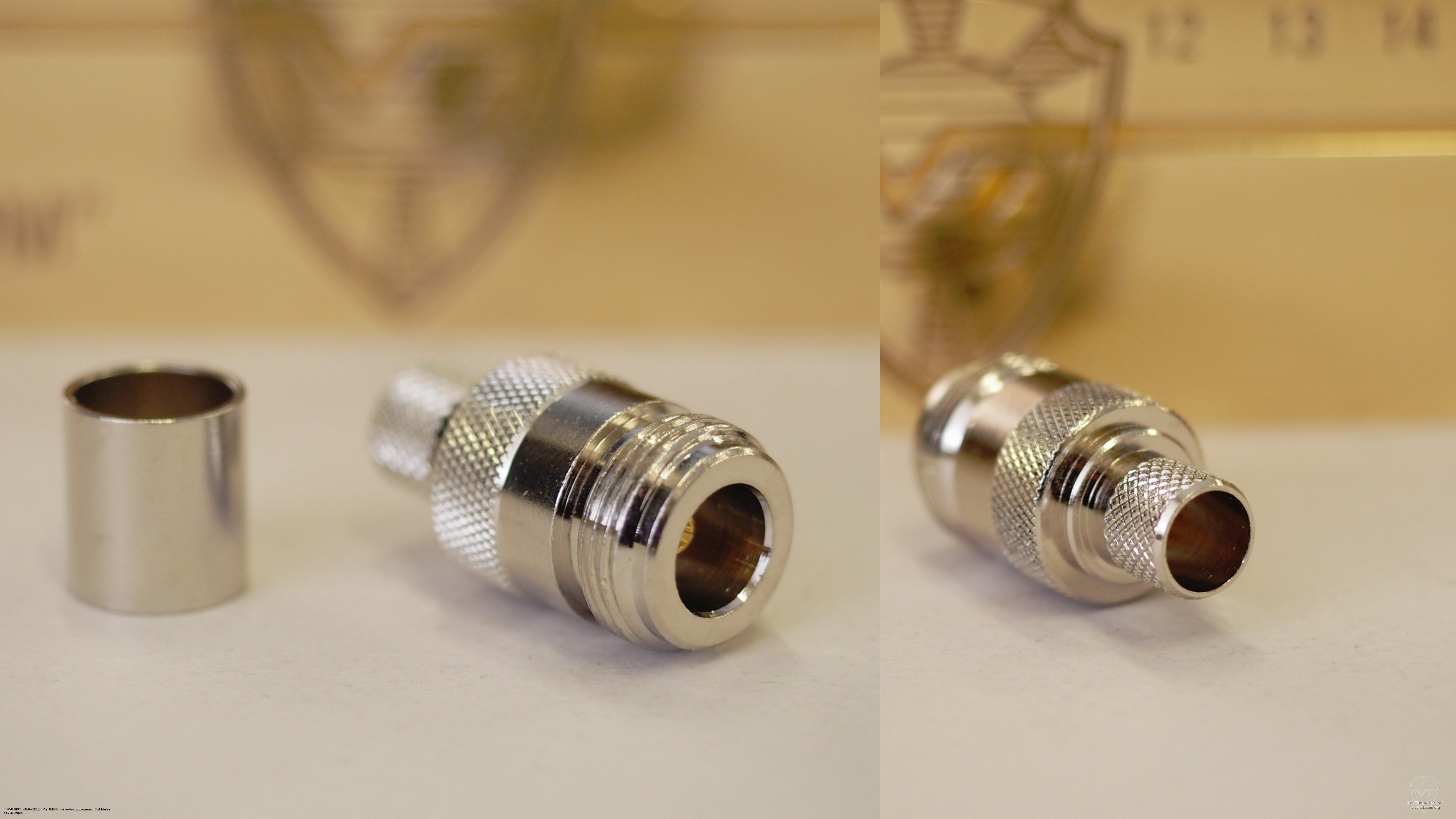 Разъем N (female) на кабель RG-213, монтаж оплетки - обжим.. Multicom Tronic N (f) RG8 / RG213 обжимка Разъем N (female) на кабель RG-213, монтаж оплетки - обжим.