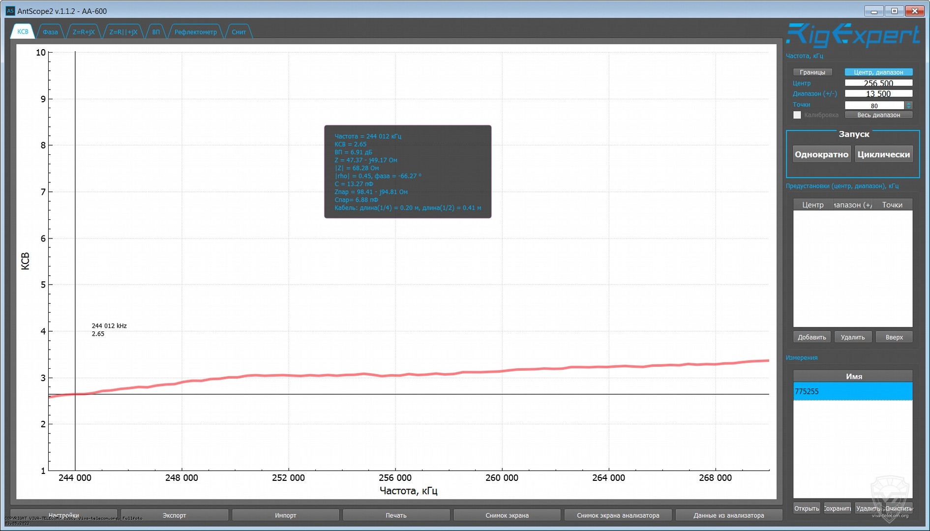 ������ ��� ������� Diamond RH-775 � ��������� Satcom