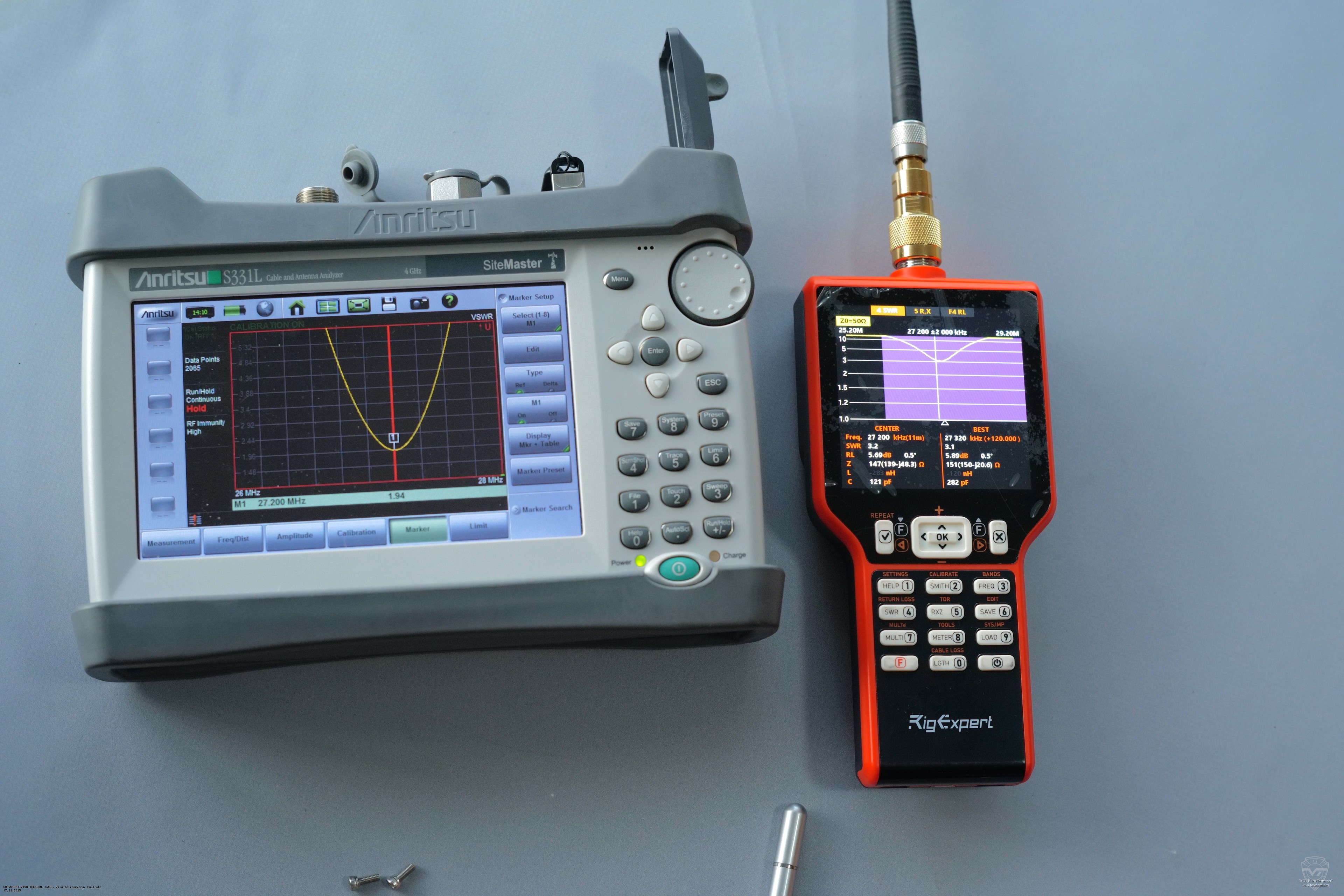 ��������� ������������ Anritsu S331L � RigExpert Match