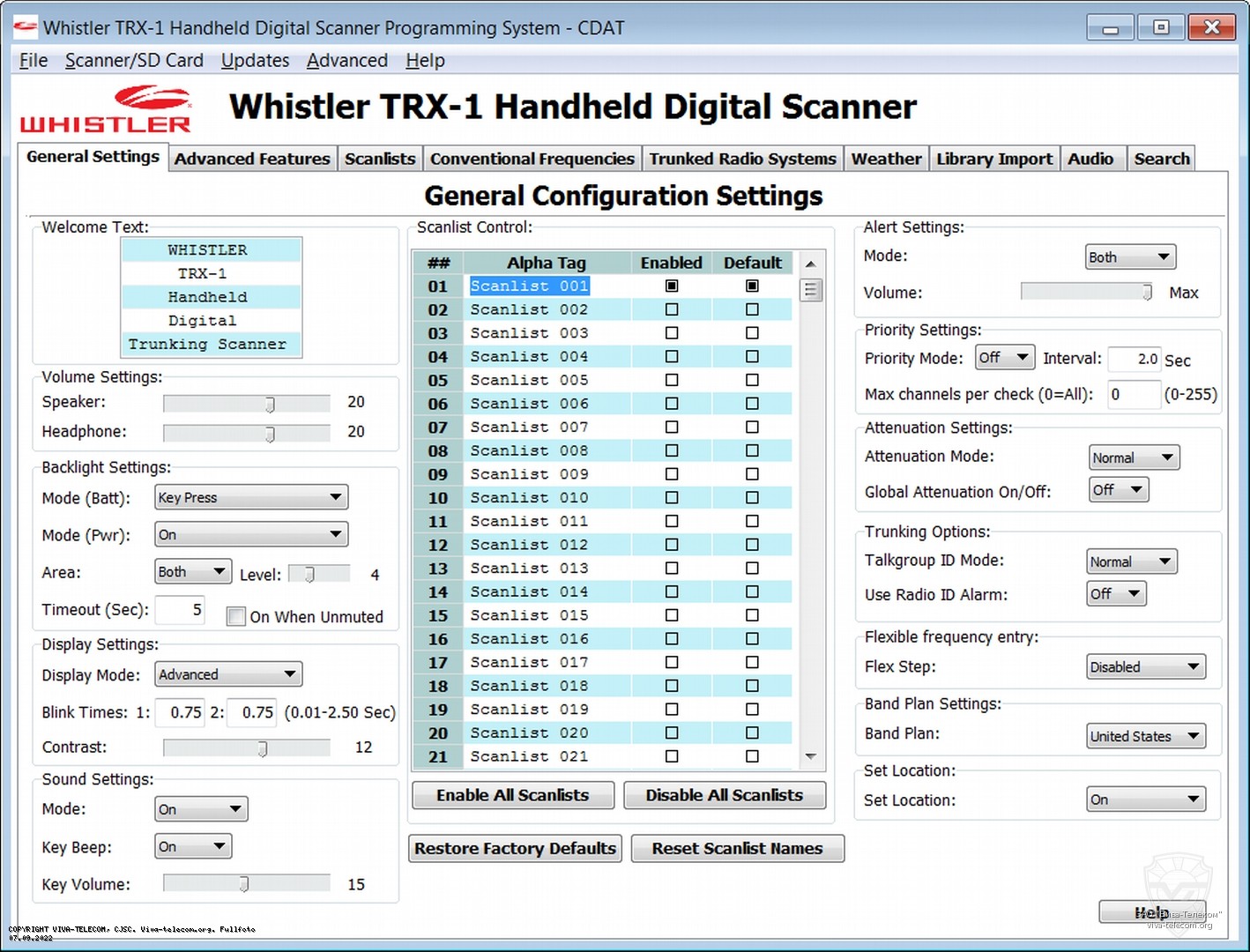 �������� ���� ��������� ��������� Whistler TRX-1