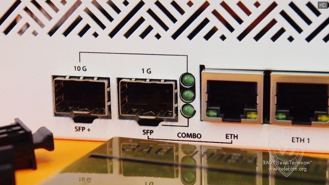 SFP порты маршрутизатора Mikrotik CCR1009-7G-1C-1S+