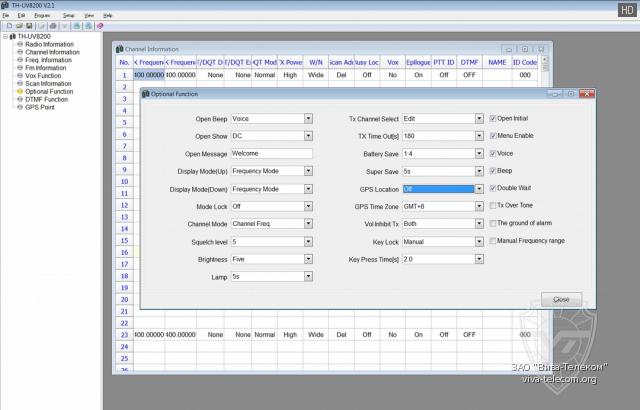 ��������� ��� ������������ TYT TH-UV8200